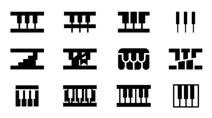 Piano keyboard icons and symbols. © reptorAI