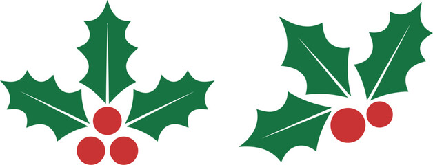 Holly berry clipart Christmas border design with holly berries leaves mistletoe wreath frame corners gift tags greeting card banner isolated vector illustration eps file © GAjam