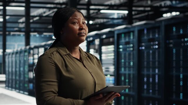 Woman engages with a digital wall as online previews communicate online video platform, social media videos, digital lifestyle and digital entertainment access across a connected screen experience.