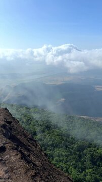 Cloud inversion seen from top of Harishchandragad, Maharashtra.
