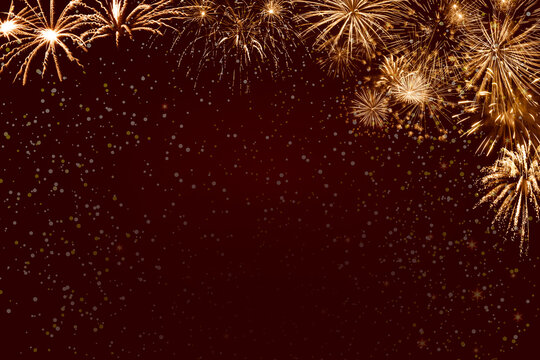 Holiday background with fireworks for Happy New Year party