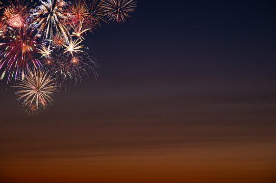 Majestic sky with fireworks for Holiday party