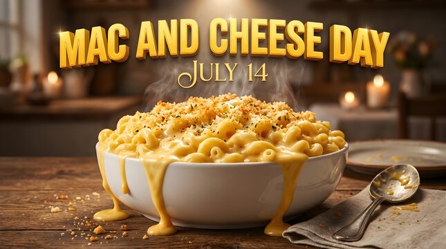 Macaroni and cheese, cheesy pasta, comfort food, culinary celebration, mac and cheese day