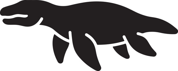 Naklejka premium Silhouette Dinosaur Outline Vector Illustration Black Line Art