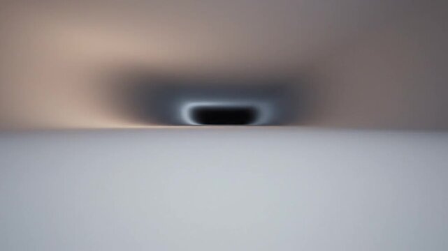 Abstract futuristic tunnel with glowing warm light and void