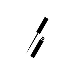 Fototapeta premium This is a minimalist vector illustration of a eyeliner icon, featuring a simple, clean, and solid glyph style. The icon can be used as a symbol, sign, or logo