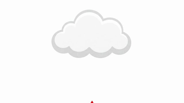 Simple White Cloud Icon Graphic Illustration on White Background