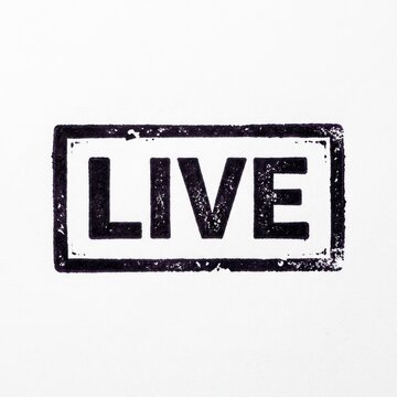 Distressed Live Stamp Graphic on White Background.