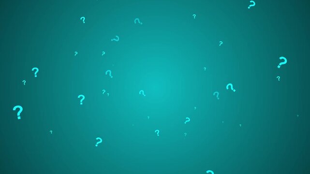 Cartoon comic questions marks flying animated. 4k quality animation video.