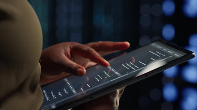System administrator checks hardware stability in a data center, supporting hardware checks and system stability.