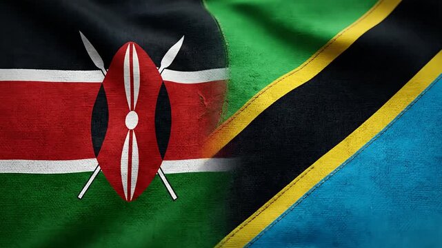 Repeating pattern of Kenya national flag in a sequence creating a vibrant visual repetition
