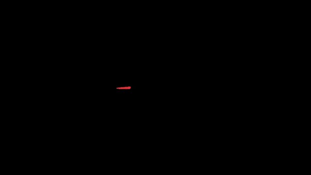 Circle, doodle, scribble, a red waveform symbol or a red squiggly line on a black background representing sound or signal