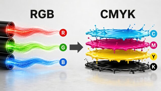 RGB to CMYK Color Conversion Flow Infographic