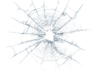 Realistic broken glass screen crack overlay PNG on transparent background © The Stock King