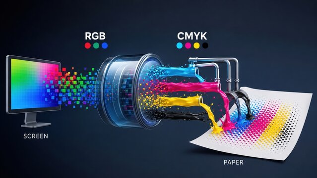 Digital Screen to CMYK Printer Pipeline Infographic