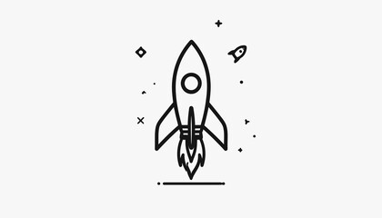 Rocket Ship Launching Into Space. © Undangan