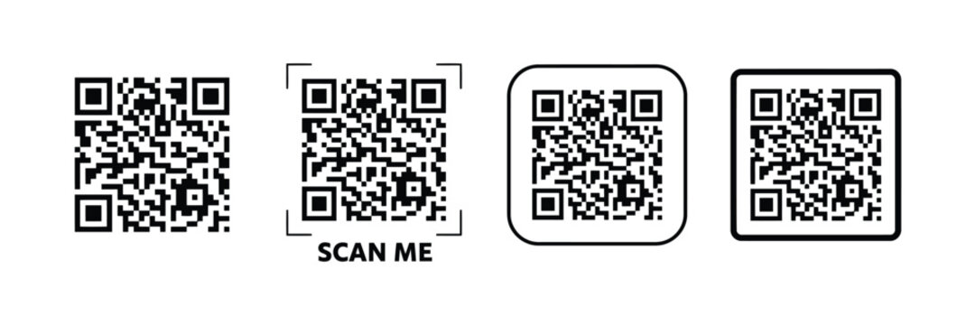 Scan me QR code icon vector illustration fake QR code template design for digital scanning and mobile payment interface concept