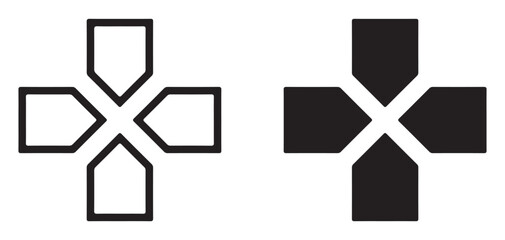 Gamepad directional d-pad buttons and signal icons vector set © ROSIDA