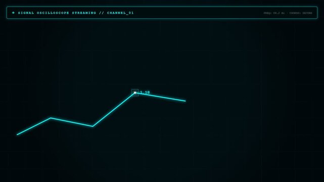 Futuristic digital line graph showing global environmental dynamics data on dark interface