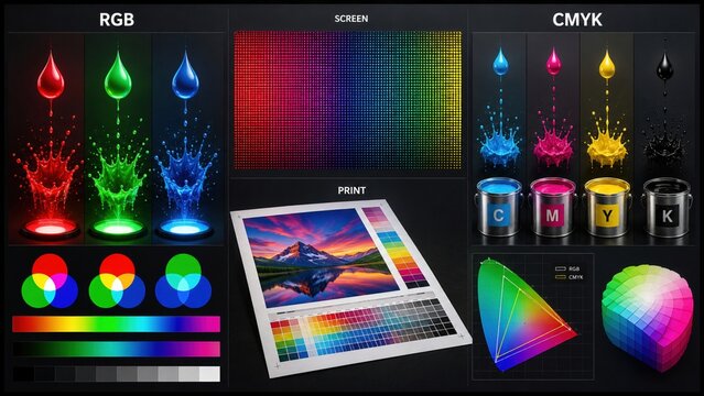Complete RGB to CMYK Screen and Print Summary Board