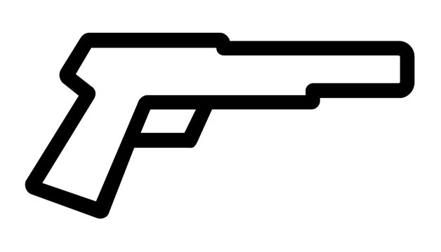 Clean flat vector line icon of a water gun toy with trigger and nozzle, great for summer party invites, pool games, and playful app buttons.