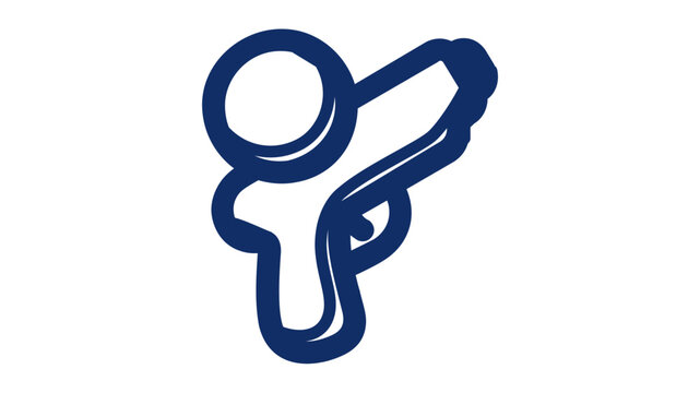 Simple clean flat vector line icon of a squirt gun, ideal for vacation games, carnival themes, splash battle labels, and leisure interfaces.