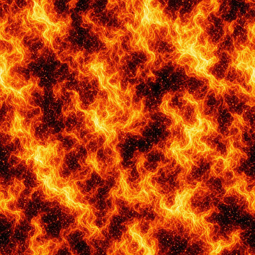 Texture continue de feu intense et continue avec braises et flammes tourbillonnantes