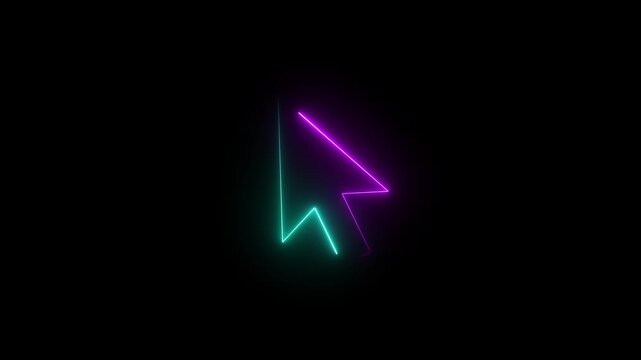 computer mouse cursor click slanted arrow pointer.4k motion graphics video animation