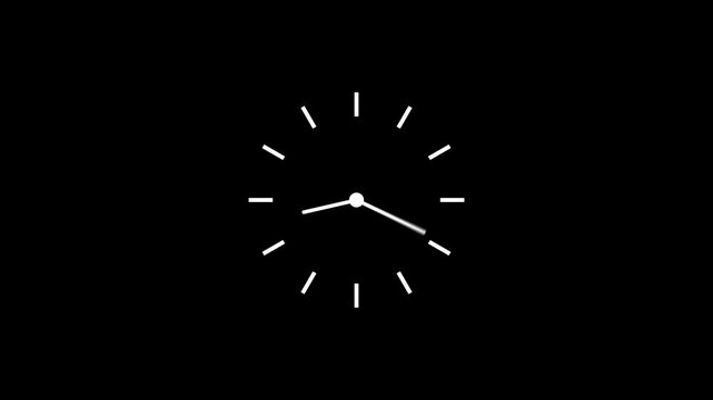 Analog clock spinning and 24 hours timer clock icon animation.4k motion graphics video animation