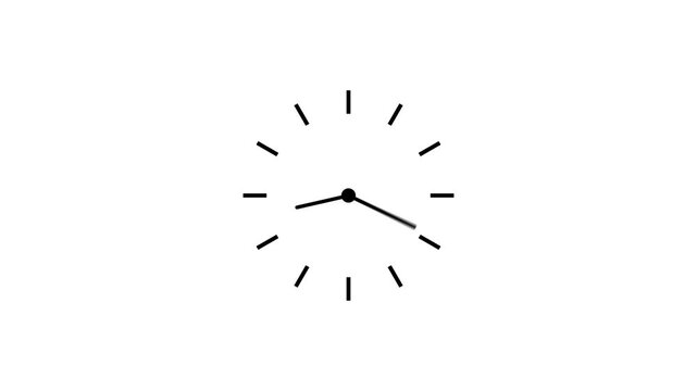 Analog clock spinning and 24 hours timer clock icon animation.4k motion graphics video animation
