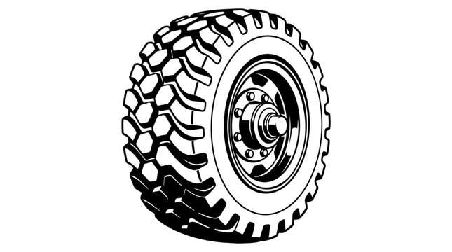 Heavy duty truck tire tread detail for off road traction