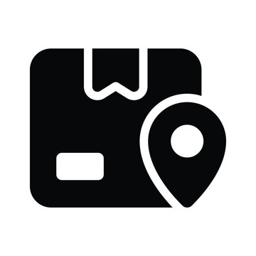 Ready to use  glyph icon for parcel location point services.