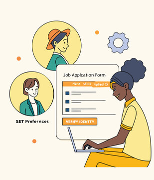 Online Job Application Form And Career Concept Vector।