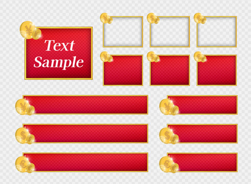 Gold-framed red text base (1 lines) with illustrations of yen, dollar, and euro-ol