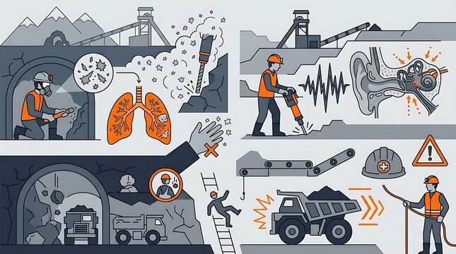Occupational health risks and safety hazards in underground mining