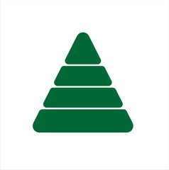 Fototapeta premium Green Pyramid Hierarchy Icon for Business Structure, Data Organization and Strategy