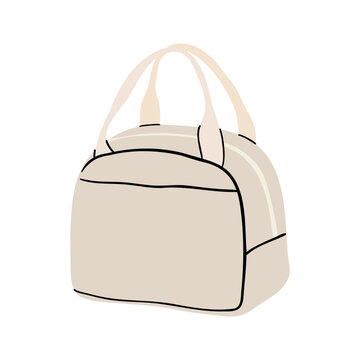 Cute Lunch Bag Clipart Isolated on White Background