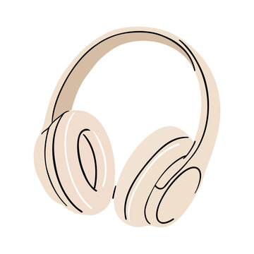Wireless Headphones Illustration in Neutral Colors