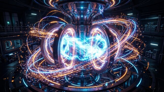 Nuclear Fusion Reactor Core with Plasma Arcs and Magnetic Confinement