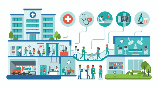 Depicting hospital operations from emergency services to surgery