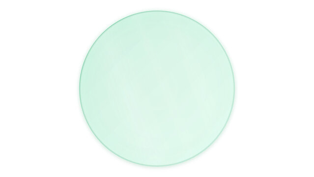 PNG Transparent glass rounded circle disc overlay with realistic glossy reflection clear round circular lens panel plate acrylic effect isolated on transparent background display design