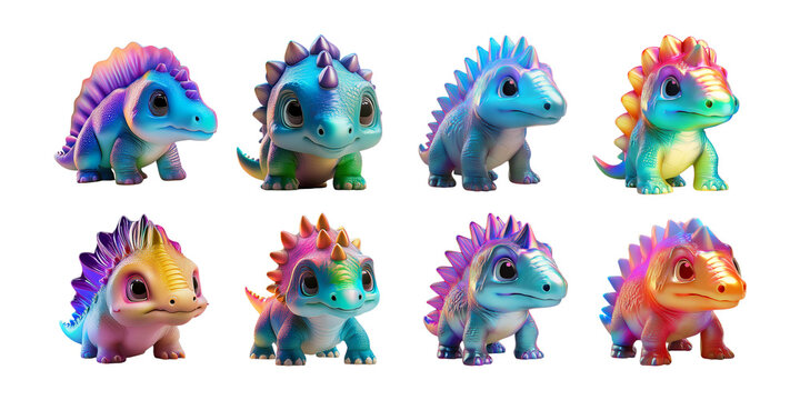 3D. Dinosaur. Colorful. Cute. Fantasy.