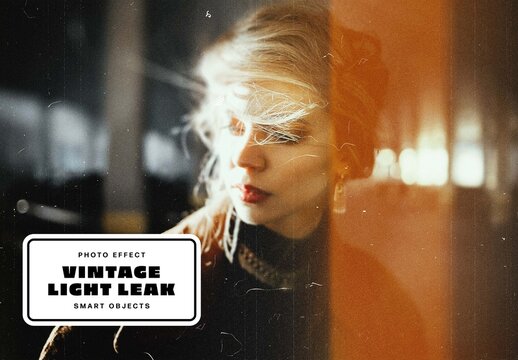 Vintage Light Leak Photo Effect For Poster And Social Media Design