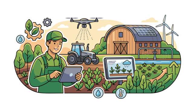 Modern Farm Management with Drone Technology.