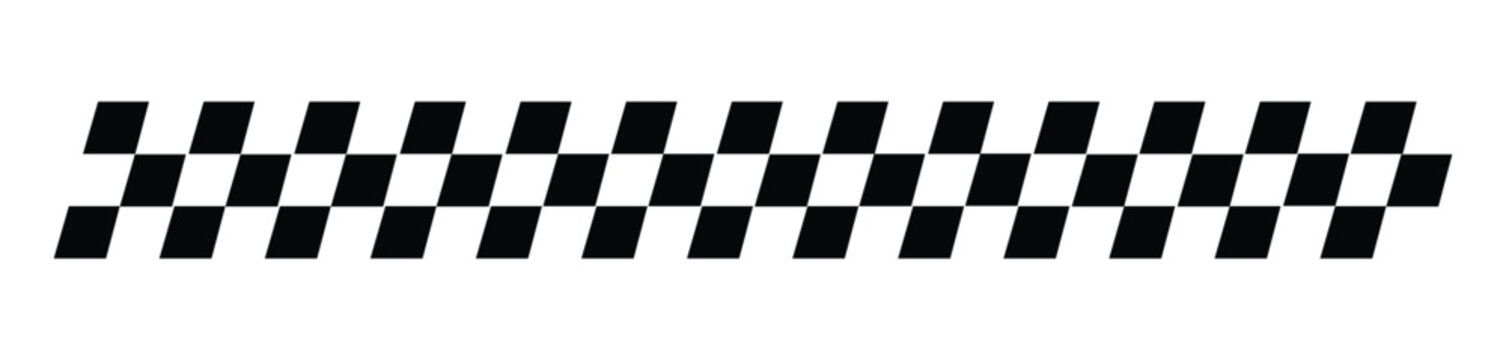 Black and White Checkered Flag Pattern Vector, Racing Finish Line Banner, Motorsport and Automotive Background Design Illustration.