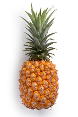 Fototapeta premium Fresh cut pineapple fruit isolated on white background with clipping path.