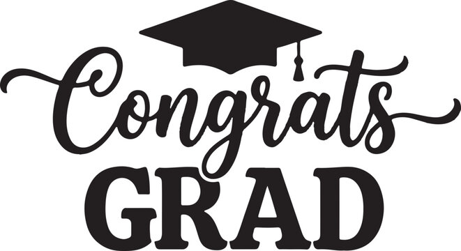 Congrats Grad svg, Graduation Cap Cut File