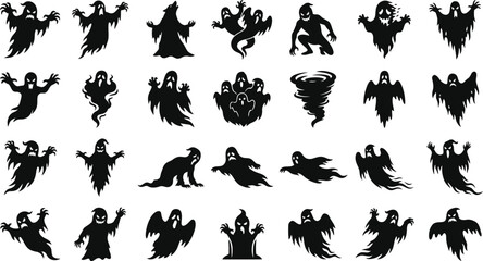 Fototapeta premium Halloween ghost silhouettes for spooky decorations on oct 31