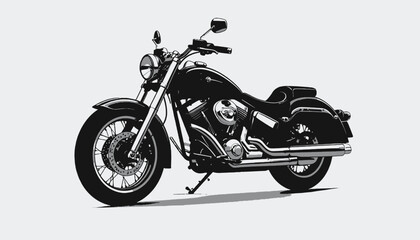Black Motorcycle with Chrome Accents. © adobe