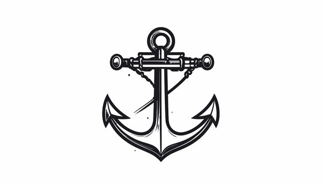 Black and white anchor symbol.